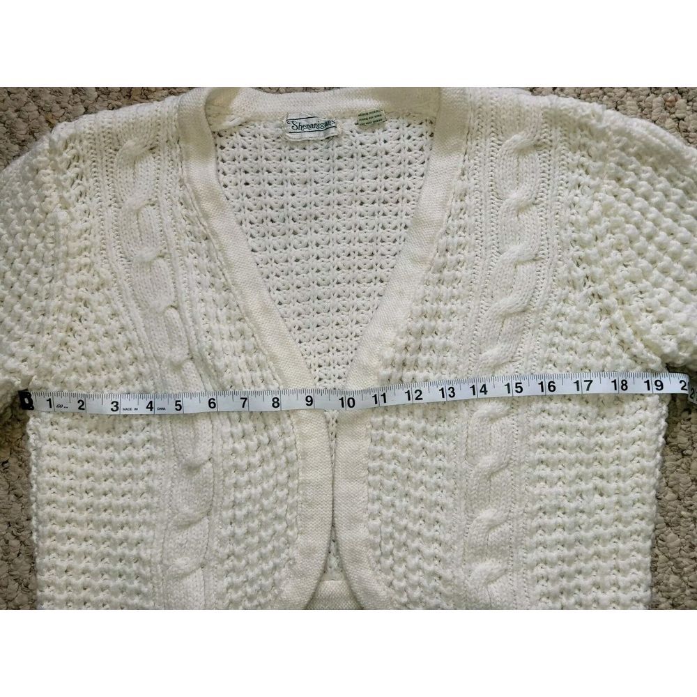 Vintage Ivory‎ Cream Crochet Cardigan Shenanigans Size L Sweater Cottage Boho - Picture 4 of 6